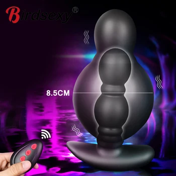 Uzaktan Kumanda Anal Plug Vibratör prostat masaj aleti Titreşimli Butt Plug Şişme Anal Topu Dilatör Yetişkin Seks çiftler için oyuncaklar