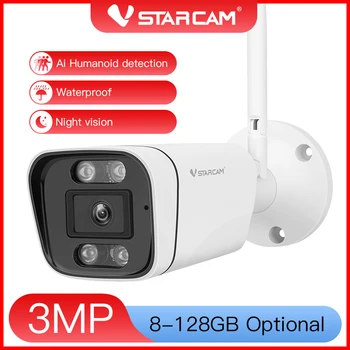 Vstarcam 3MP IP Kamera Açık WiFi Akıllı Güvenlik Bullet CCTV Gözetim kamerası Aı İnsan Algılama Ses HD Gece Görüş Kamera