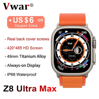 VWAR Z8 Ultra Max 49mm akıllı saat Serisi 8 1: 1 Durumda Spor Tracket Smartwatch Erkekler Bluetooth Çağrı EKG IP68 Su Geçirmez 2022 YENİ