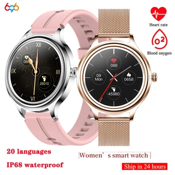 Yeni akıllı saat Bayan Akıllı Bileklik IP68 Su Geçirmez Kalp Hızı Kan Oksijen spor fitness takip chazı DIY Özel Arama PK DT66 KW10