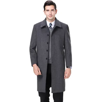 Yeni Varış Moda Yüksek Kaliteli kışlık palto Elbise Erkekler Kalın Rahat X-uzun Kapalı Düğme Erkek Yün Ceket Artı Boyutu M-4XL