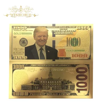 Yeni Ürünler 10 adet/grup Dolar Banknot ABD Trump Banknot 1,000 Dolar Altın Banknot Fatura olarak Para Hediyeler Ücretsiz Kargo