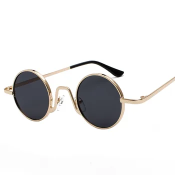 Yuvarlak Güneş Gözlüğü Retro Marka Tasarım Kadın erkek Güneş Gözlüğü Lüks Moda UV400 Gözlük Renkli Oculos De Sol Gafas