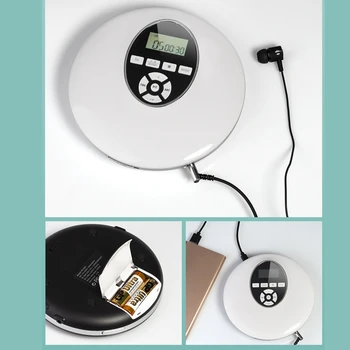 Yuvarlak Tarzı Taşınabilir-CD Çalar Kulaklık HiFi Müzik Reproductor-CD Walkman Discman Çalar Darbeye Lecteur-CD