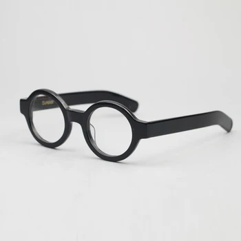 Zerosun Yuvarlak okuma gözlüğü Gözlük Çerçeve Erkekler Kadınlar Vintage Gözlük Reçete Asetat Erkek Siyah Lennon Sahte Nerd