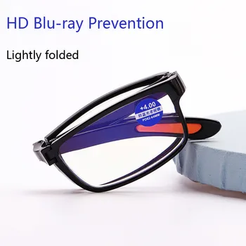 Zilead Taşınabilir Katlanır Mavi Geçirmez okuma gözlüğü Ultra Hafif Göz Koruyucu okuma gözlüğü +1.0+1.5+2.0+2.5+3.0+3.5+4.0