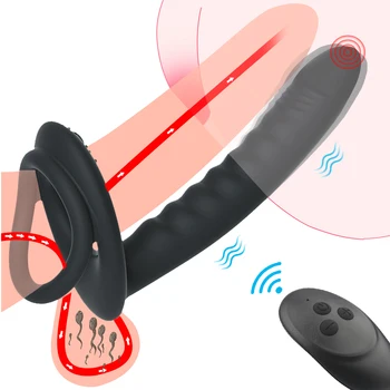 Çift Penetrasyon Vibratör Seks çiftler için oyuncaklar strapon yapay penis Vibratör Penis Üzerinde Kayış Seks Oyuncakları Kadınlar İçin Adam