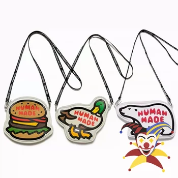 Ördek Logosu İNSAN yapımı Sırt Çantaları Erkekler Kadınlar Yüksek Kaliteli Hamburger Grafik İNSAN yapımı Çanta Naylon postacı çantası