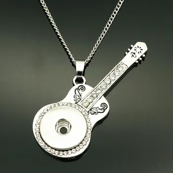 Moda Güzellik Kristal gitar yapış kolye kolye zinciri 60 cm fit 18mm yapış düğmeler Moda takı XL0142