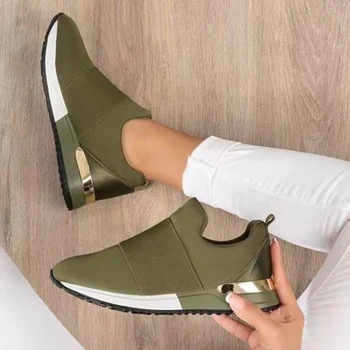 Vulkanize ayakkabı Sneakers Kadın Ayakkabı Bayanlar Slip-On Düz Renk Sneakers Kadın Spor Örgü rahat ayakkabılar Kadınlar için 2022